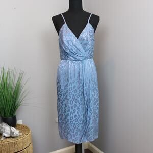 Vintage‎ Lillie Rubin Blue Leopard Print Dress | 80s Glam Party Dress | S/M